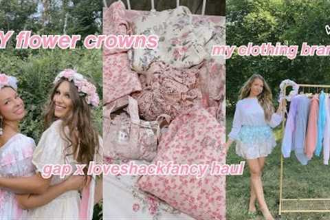 VLOG ♡ shopping haul GAP X LOVESHACKFANCY, DIY flower crowns, launching my clothing brand!