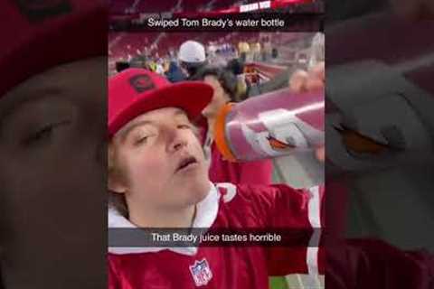 He snagged Tom Brady's water bottle 😭 #nfl #bucs