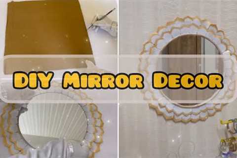 DIY wall mirror Decor | Cardboard craft | Plastic Bottle reuse | Low cost Home Decor #diy #homedecor