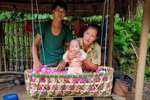 Making a bamboo hammock for babies to sleep | make a bamboo fence for ducks in