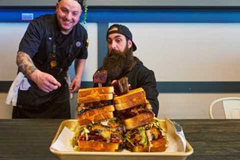THERE'S AN UNBEATEN GRILLED CHEESE BBQ CHALLENGE INSIDE THIS SUPER 8 HOTEL! | BeardMeatsFood