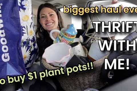 Plant Pots LESS Than $1 &amp; BIGGEST Thrift Haul EVER At Goodwill! Thrifting With Me In Charlotte, ..