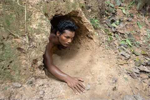 How to Build The Secret Tunnel Underground House On Land by Ancient Skills