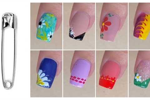 Easy nail art designs with safety pin || trending nail art designs at home