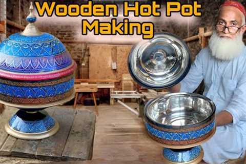 The Woodworking Project of Making Hand-crafted Lacquer Art Wooden Hotpot || Woodturning Project