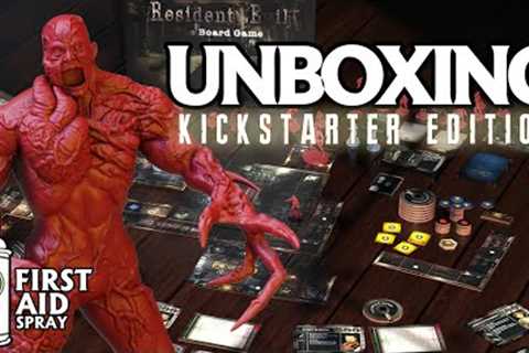 First Ever UNBOXING of Resident Evil The BOARD GAME - Kickstarter Edition - First Aid Spray
