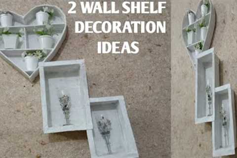 2 Cardboard box make wall shelf decorating ideas | wooden design living room | Easy Craft.
