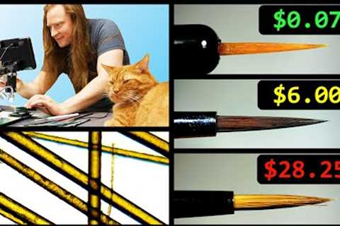 Cheap Synthetic Brushes Vs. Expensive Sable Paintbrushes-  Microscope examination!