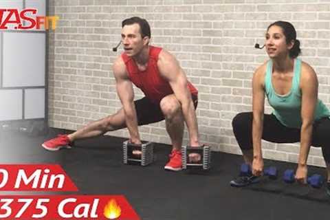 30 Minute Full Body Workout for Strength - Total Body Dumbbell Weight Training at Home for Women Men