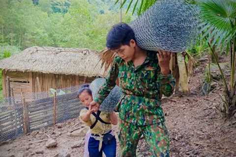 Together with his wife to upgrade the fence for the pig herd