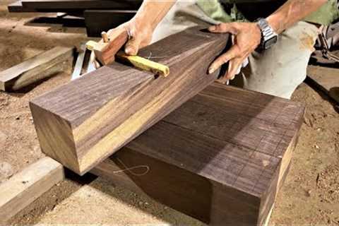 Extremely Unique Ebony Crafting Process // Strong Unique Ebony Dining Table Set Monolithic