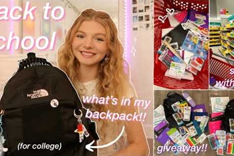 BACK TO SCHOOL HAUL &amp; WHAT'S IN MY BACKPACK for college!! + giveaway 2023 ✨