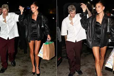 US Celebrity NewsJustin and Hailey Bieber hold hands as they leave a nightclub in Los Angeles.