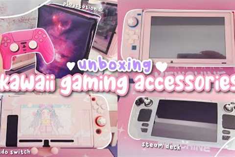 unboxing new kawaii gaming accessories for nintendo switch, steam deck, and ps5 💖🎮 ft. PlayVital