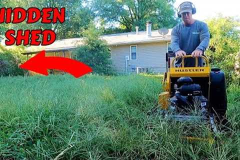 SHOCKED To Find HIDDEN Shed and Sidewalk In Homeowner's OVERGROWN Yard