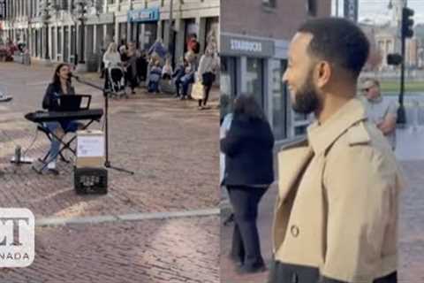John Legend Surprises Street Performer