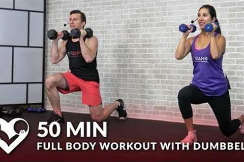 50 Min Full Body Workout with Dumbbells - Total Body Strength Workout with Weights at Home Training