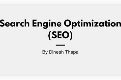 Search Engine Optimization(SEO) - Series 3 - Best SEO Explanation in Nepali - Dinesh Thapa