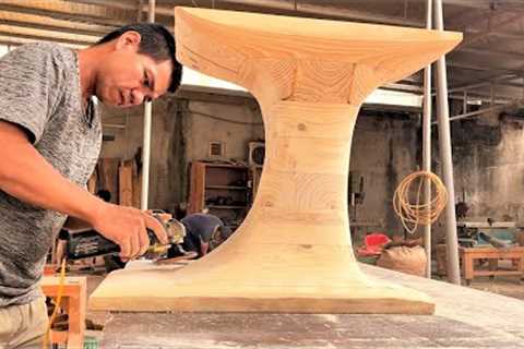 The Art Of Rare Woodworking // The Magic Assembly Creates A Unique Wooden Table To Decorate A House