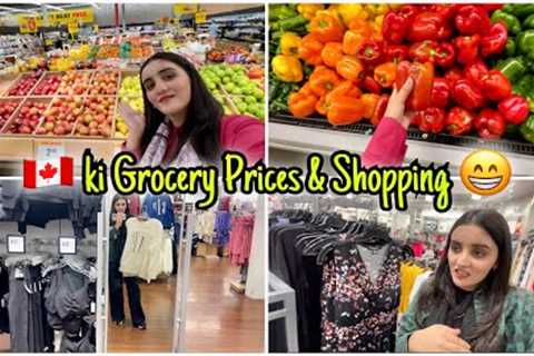 Canada ki Grocery Shopping 🛍️ 😃-Sab kuch milta yahan🫡😅-College ky liyay Shopping ki😁
