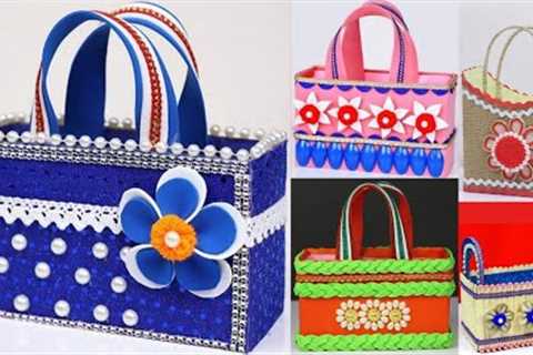 5 Easy And Beautiful Basket Idea |  Cardboard craft idea | DIY Basket Making | Plastic Bottle Craft