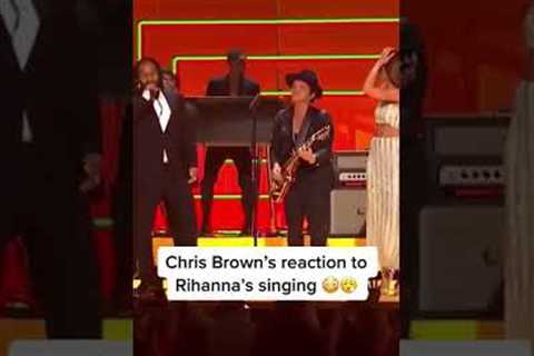 Chris Brown's reaction to Rihanna singing