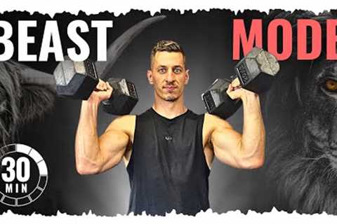 30 MIN BEAST MODE DUMBBELL WORKOUT | Full Body Follow Along
