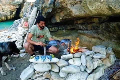 3 DAYS solo survival (NO FOOD, NO WATER, NO SHELTER) Catch and Cook, FISHING - Bushcraft Camping