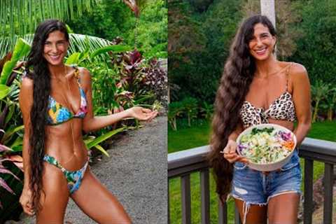 What I Eat 🌺 Raw Vegan 18-Years 🥑 Avocado Hair Mask, Exotic Fruits, Juicing &amp; Healthy Dinner..