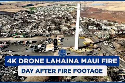 DAY AFTER FIRE FOOTAGE: 4K Drone Lahaina Maui Fire - Longest &amp; Most Detailed Aerial View