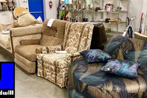 GOODWILL SHOP WITH ME FURNITURE SOFAS TABLES HOME DECOR KITCHENWARE SHOPPING STORE WALK THROUGH