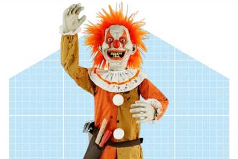Home Depot is selling an evil Clown Handyman decoration for Halloween