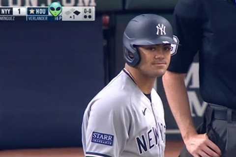 Jasson Domínguez first at bat🔥 hits a two run home run.