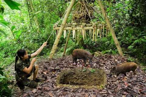 Forest Warrior Skills/ Camouflage Camera, Wildlife Tracking, Crafting a Large Bushcraft Trap P.2