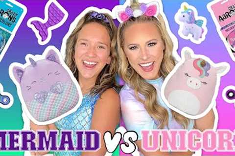 UNICORN 🦄🌈 VS MERMAID 🧜🏼‍♀️💦 FIDGET, SLIME, &amp; SQUISHMALLOW SHOPPING CHALLENGE!