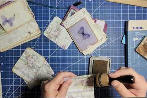 Let's start to add ephemera to our Lilac Stamperia journals!