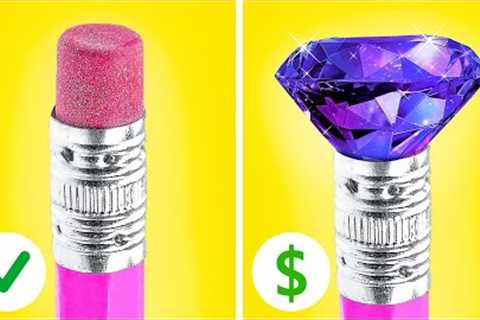 RICH VS POOR SCHOOL SUPPLIES! COOL SCHOOL HACKS || DIYs for Crafty Parents by 123 GO! Genius