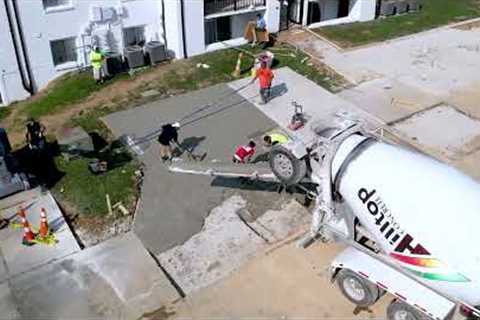 Ron Shuller's Cincinnati Drone Services - Drone Footage Of Pouring Concrete In Parking Lot