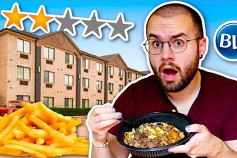 Eating at the Best Western Hotel for 24 HOURS! 2-STAR Motel Review!