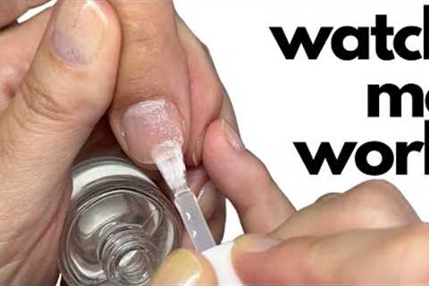 Pro Nail Technician explains natural nail manicure [Watch me work]