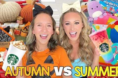 AUTUMN 🍂🎃 VS SUMMER ☀️👙 TARGET SHOPPING CHALLENGE!