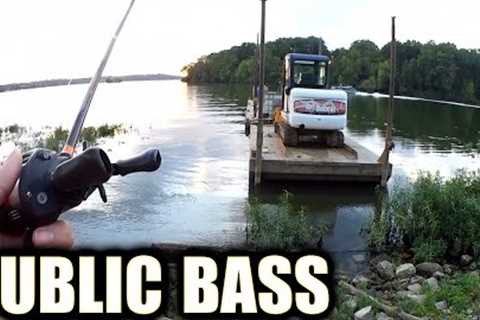 Fishing at a Public Park for Bass - Bank Fishing at a Lake (Texas Rig)