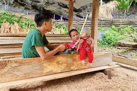 Build a wooden house with his wife, surround the house with boards, build a farm