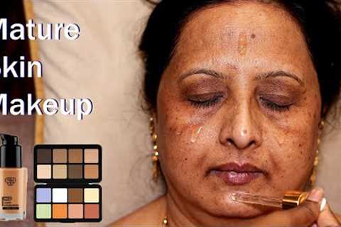 Makeup On Mature Skin/Pigmentation Skin Makeup/ Aged Skin Makeup /Step by Step Party Makeup