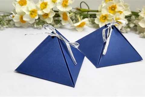 How to Make Easy Triangular Gift Box🎁|DIY Trendy Origami Triangular Gift/Bid Box Tutorial✨