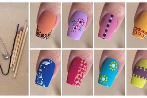 Top 10 Simple nail art designs with household items || Easy nail art designs for beginners at home