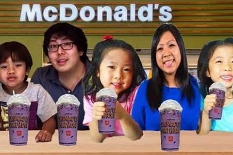 Ryan's World Kaji Family Try the Grimace Shake Challenge in Real Life