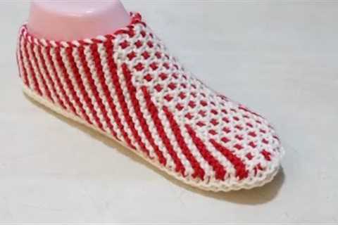 easy knitting woollen slipper socks booties