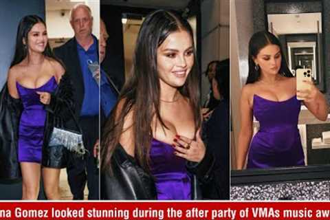 Selena Gomez turned heads at the MTV Video Music Awards afterparty in a purple dress in New York