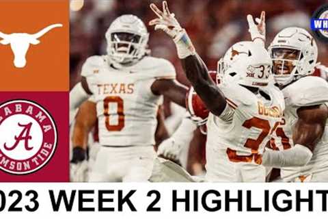 #11 Texas vs #3 Alabama Highlights | College Football Week 2 | 2023 College Football Highlights